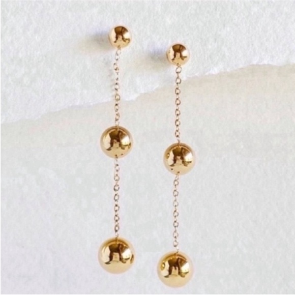 New! Free People Gold Drop Earrings (1038) NWOT - Picture 1 of 2